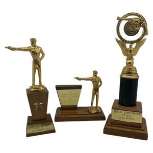 Vintage Indiana State Indoor‎ Shooting Trophies 1962 1963 1964 Lot of 3